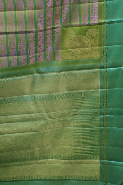 Pure Kanjivaram Silk Saree - Light Green - Teal Green