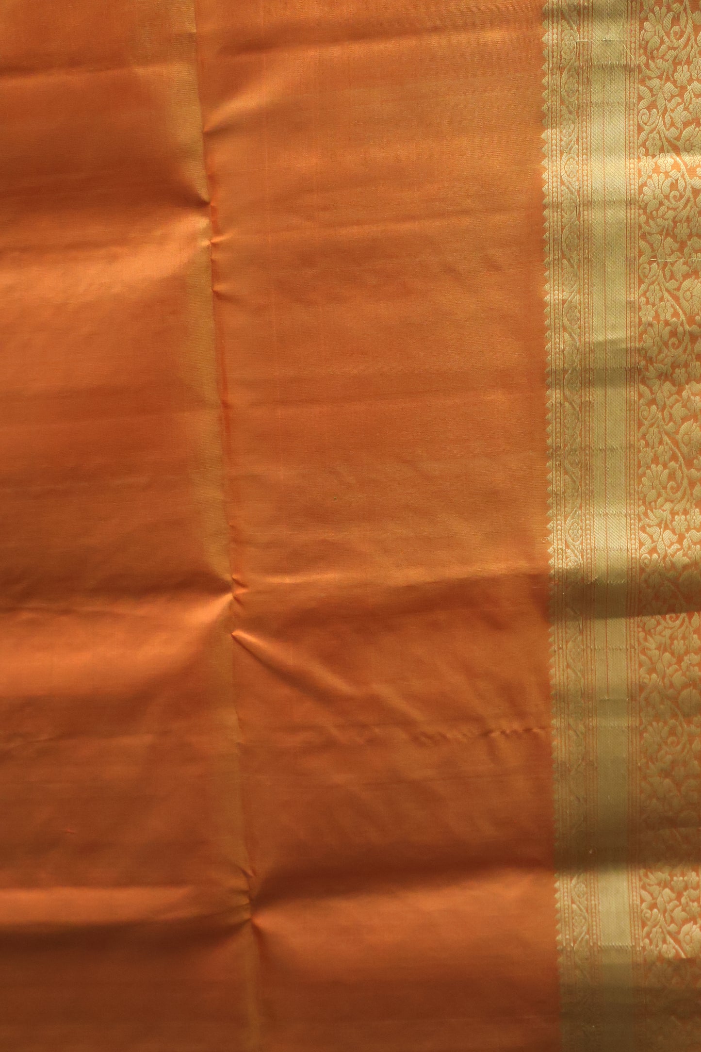 Pure Soft Silk Saree - Off White-Orange