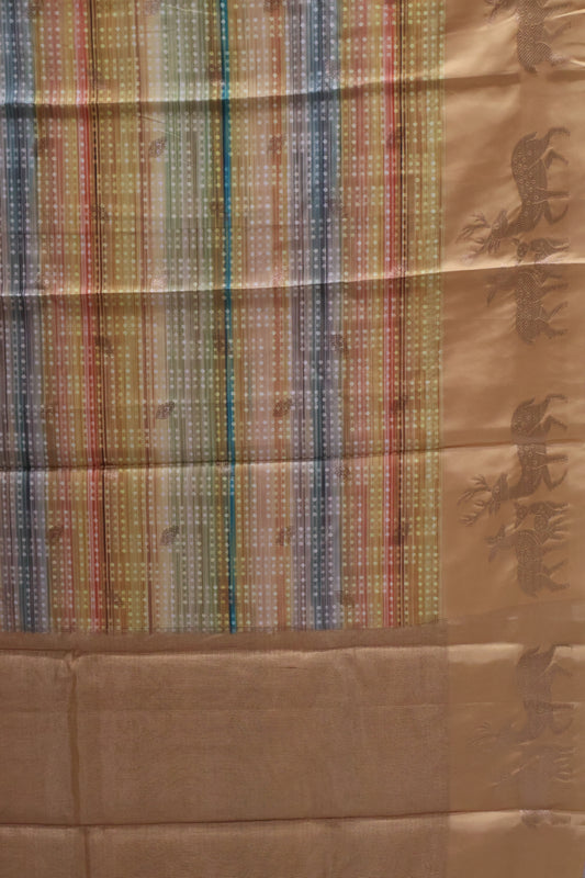Mulberry Tussar Saree-Mustard Deer