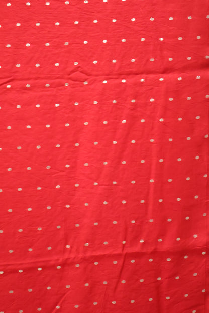 Viscose Saree-Red Round Flower Embryoid