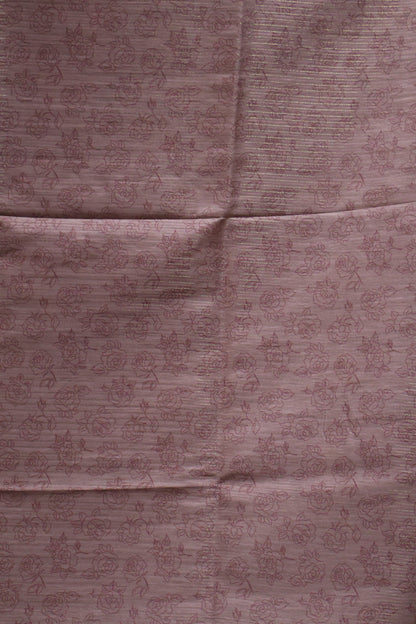 Tussar Saree-Brown Floral Tin Border