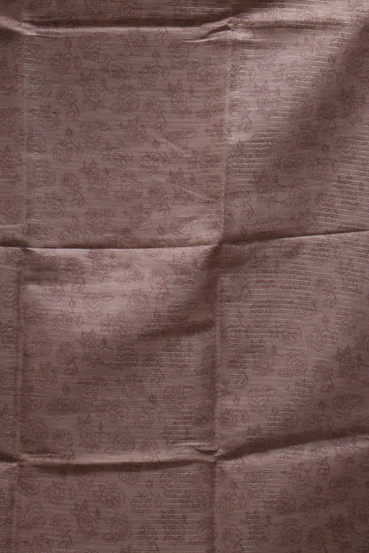 Tussar Saree-Onion Pink Floral Tin Border