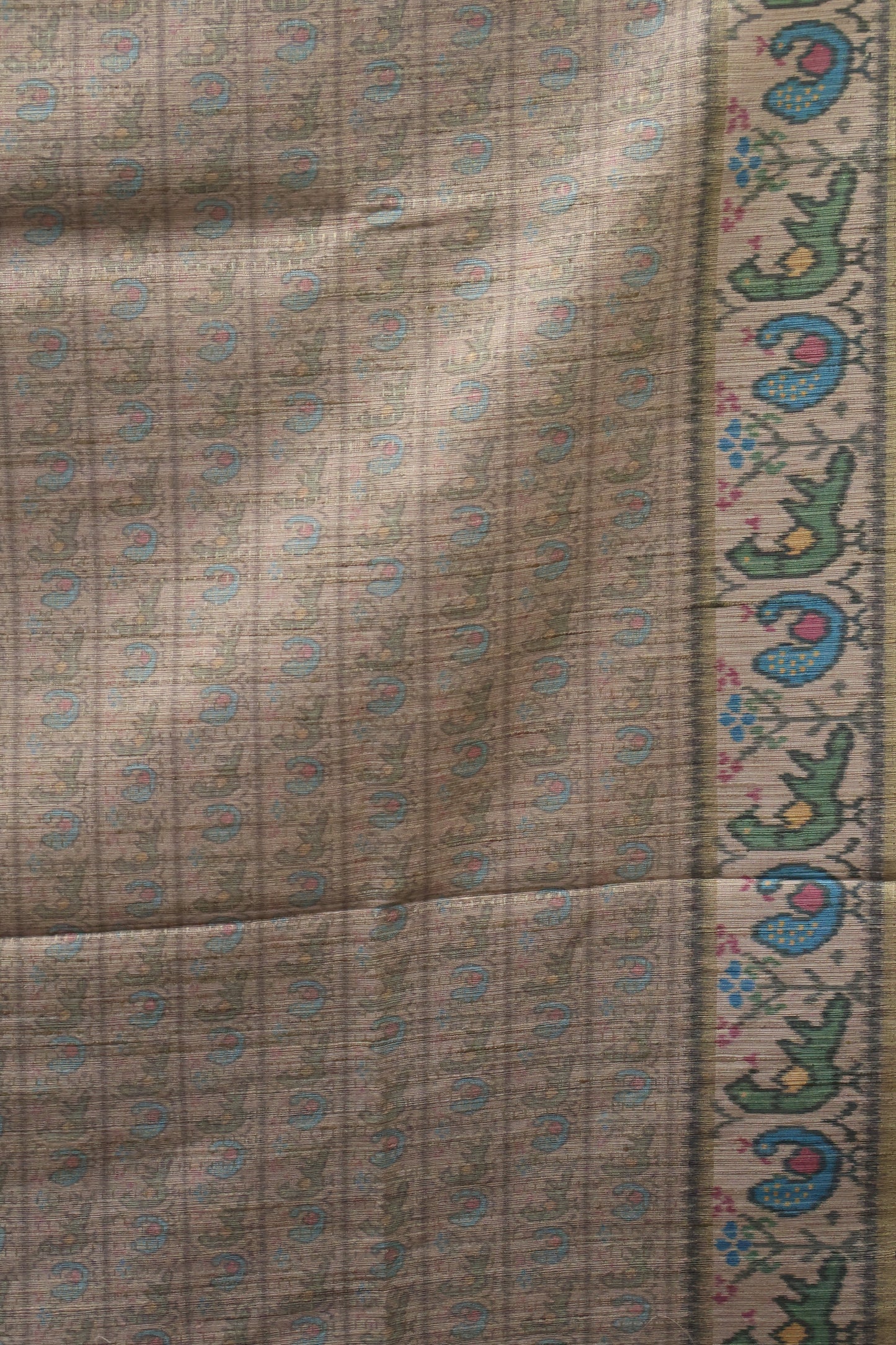 Semi Raw Silk Saree -Dark Purple Zari Dot Lines