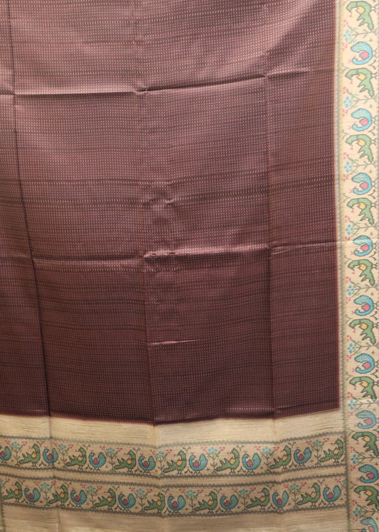 Semi Raw Silk Saree -Arakku Zari Dot Lines