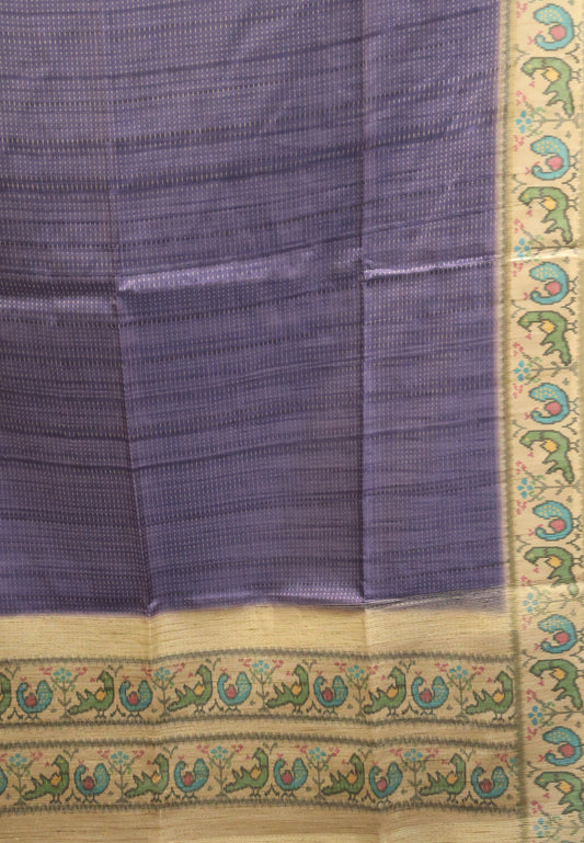 Semi Raw Silk Saree -Baby Voilet Zari Dot Lines