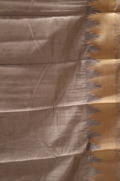 Semi Tussar Saree - Grey Temp Flower