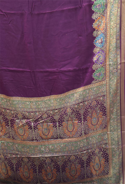 Semi Tussar Saree-Wine Position Print