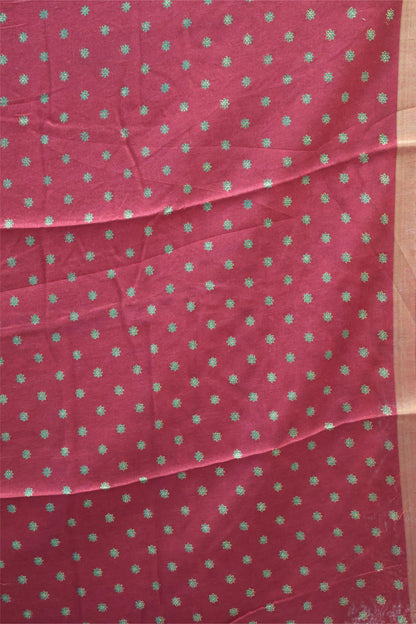 Semi Tussar Saree-Marron Position Print