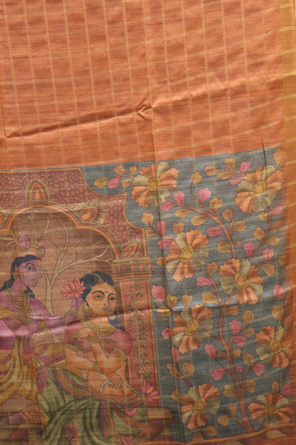 Semi Tussar Saree -Honey Rukmini Print