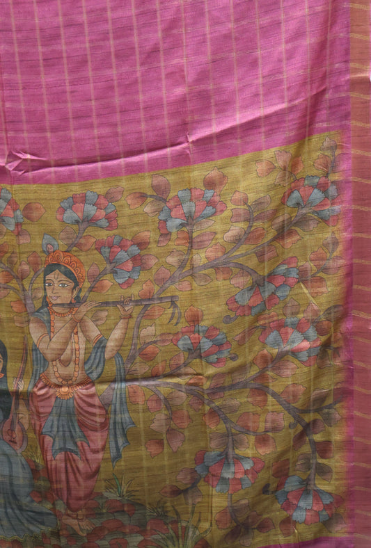 Semi Tussar Saree - Meera Print Purple