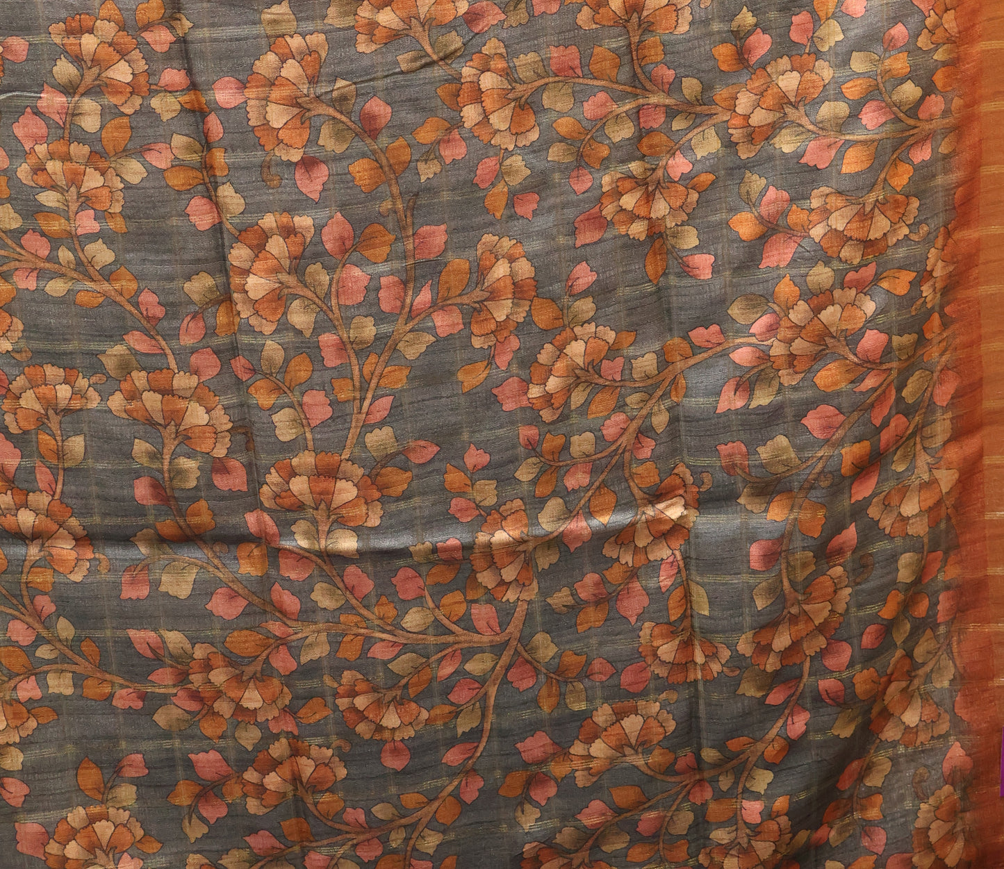 Semi Tussar Saree - Meera Print Honey