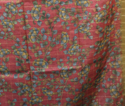 Semi Tussar Saree - Meera Print Mustard