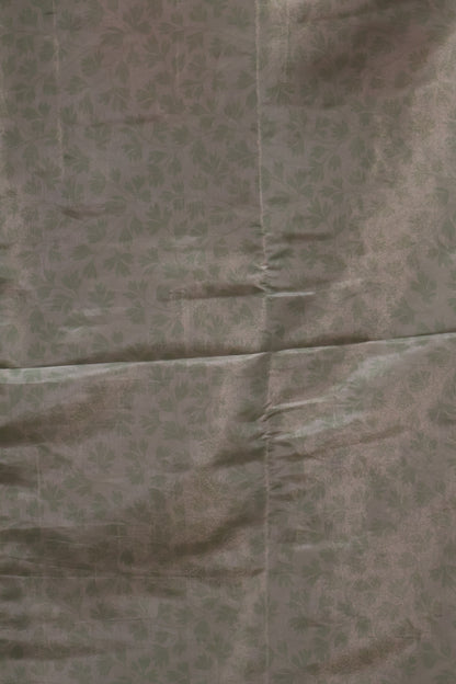 Tissue Linen Saree-Green Flower With Sparrow Embryoid