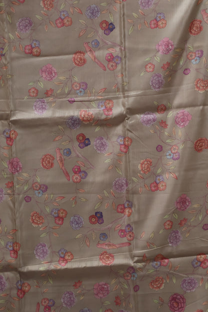 soft tussar saree-Wine Sparrow Lines