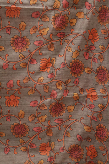Fushion Kanjivaram Silk Saree-Orange Zig Zag Zari