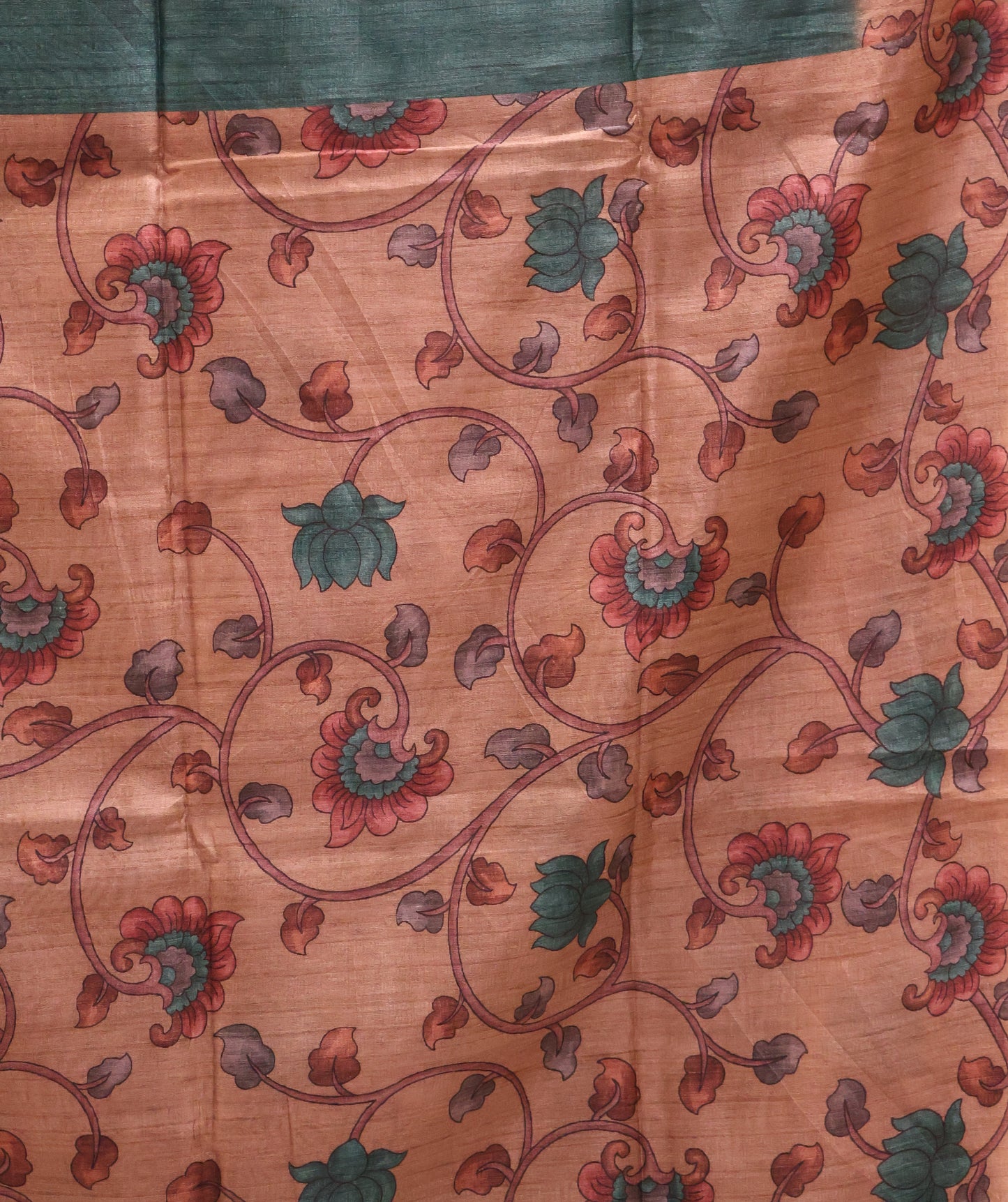 Fushion Kanjivaram Silk Saree-Green Zig Zag Zari