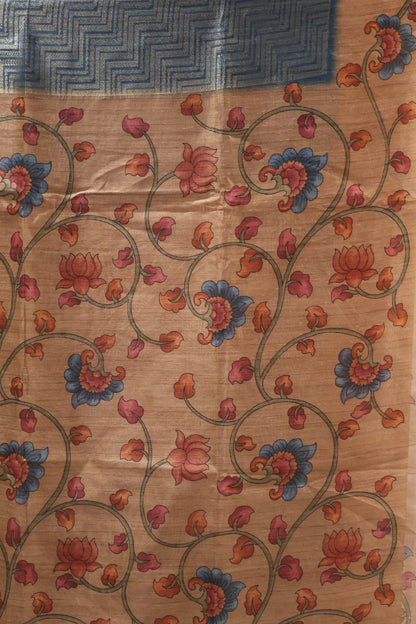 Fushion Kanjivaram Silk Saree- Blue Zig Zag Zari