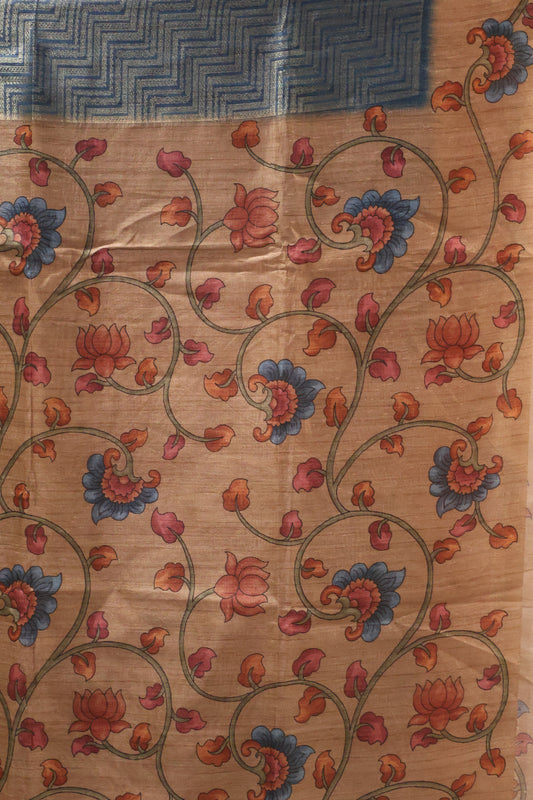 Fushion Kanjivaram Silk Saree- Blue Zig Zag Zari