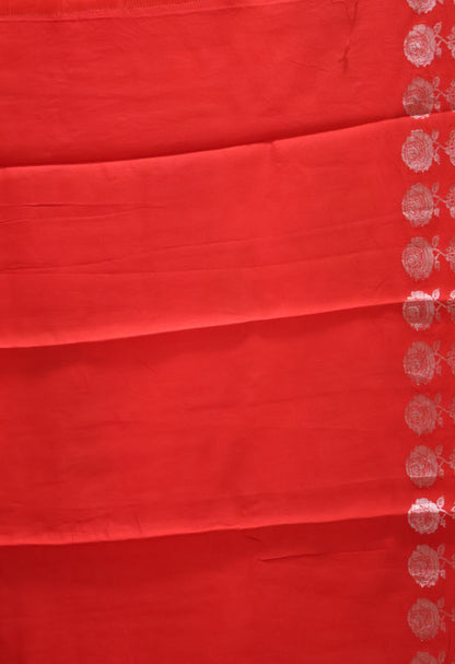 Pure Organza Saree-Red Rose Zari