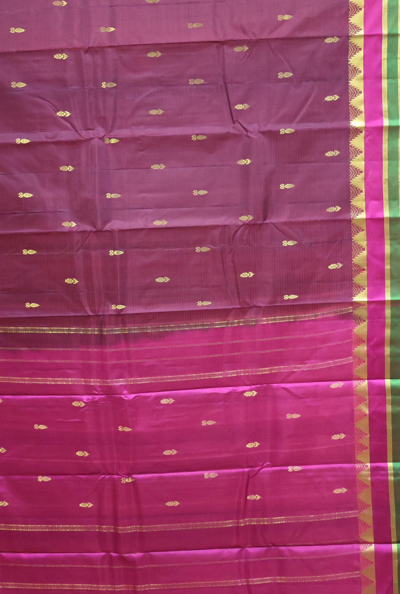 Pure Silk Saree - Maroon Dual Border