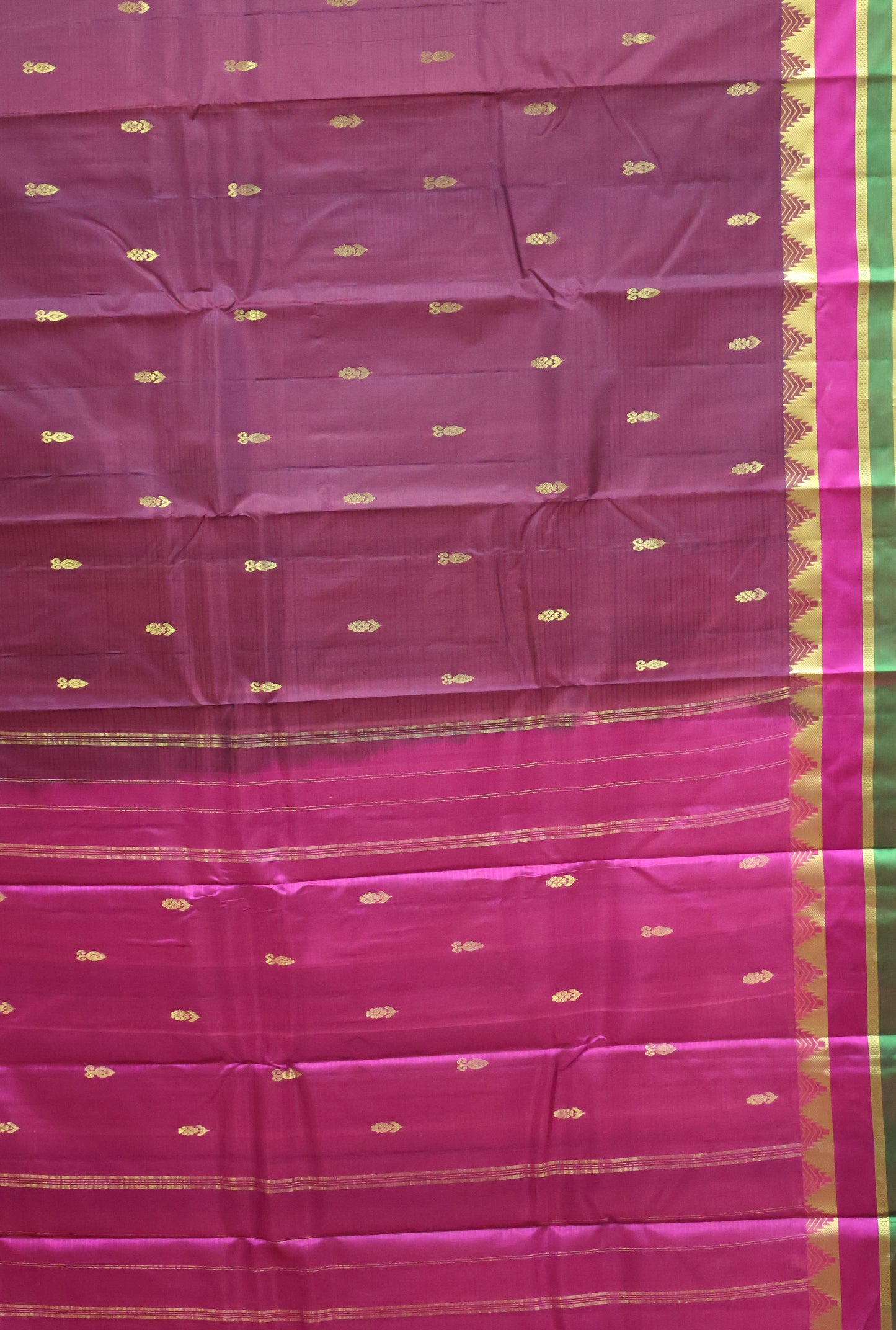 Pure Silk Saree - Maroon Dual Border