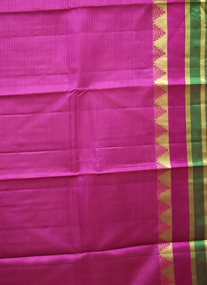 Pure Silk Saree - Maroon Dual Border