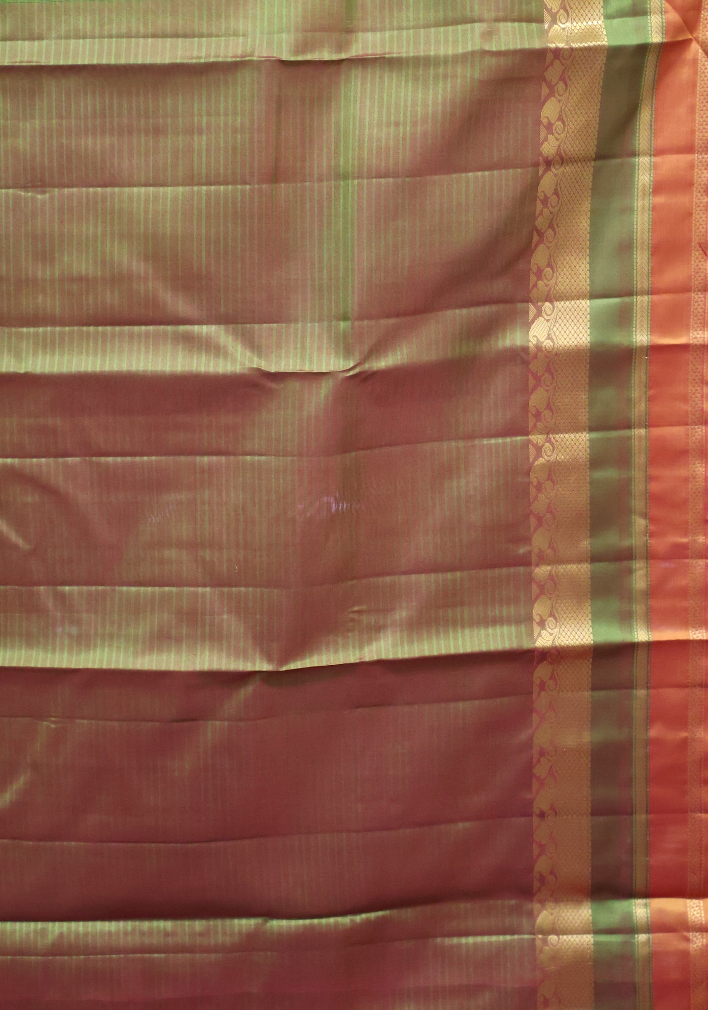 Pure Silk Saree -Rani Pink Dual Border