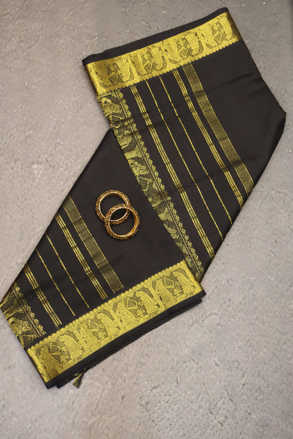 Pure Silk Cotton Saree-Vaibhavam-Black