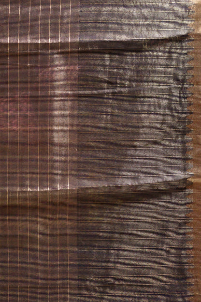 Mangal Giri Silk Saree-Navy Blue Swan Print