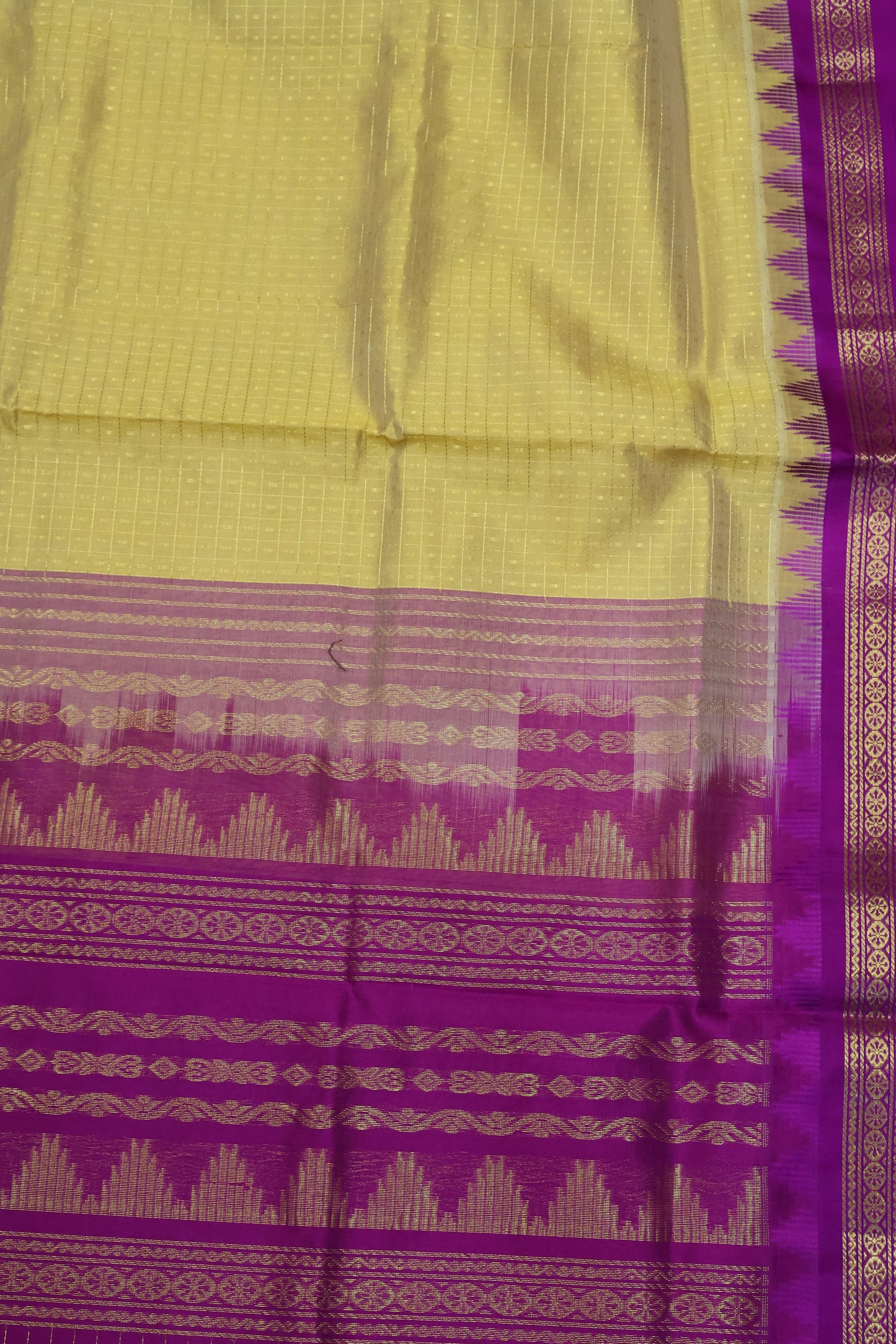 Pure Silk Cotton Saree-Gold Laksha Deepam