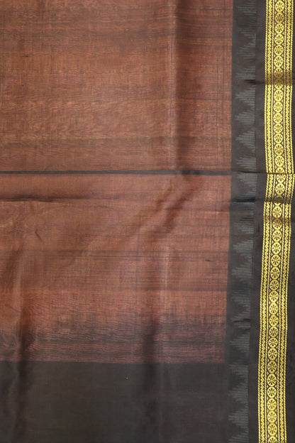 Pure Silk Cotton Saree-Orange Laksha Deepam