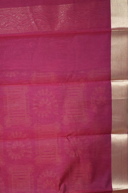 Kora Silk Cotton Saree - Maroon Frame Warli