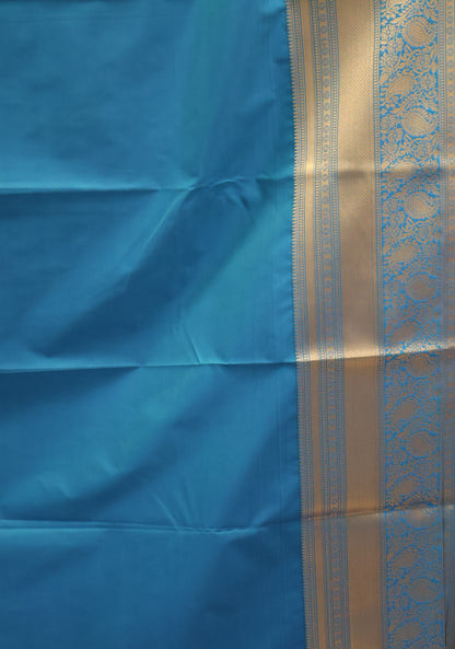 Semi Kanjivaram Silk Saree -Purple Manga Big Border