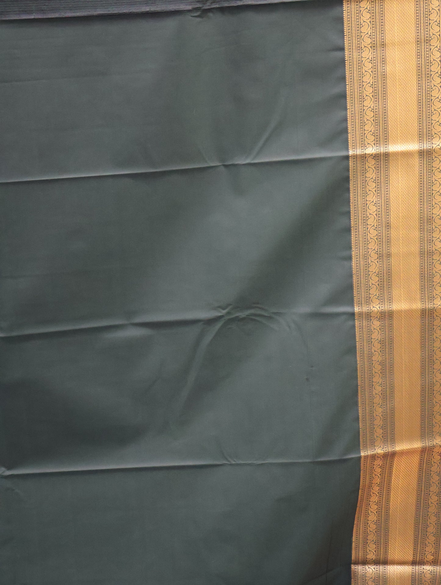 Semi Kanjivaram Silk Saree -Bottle Green