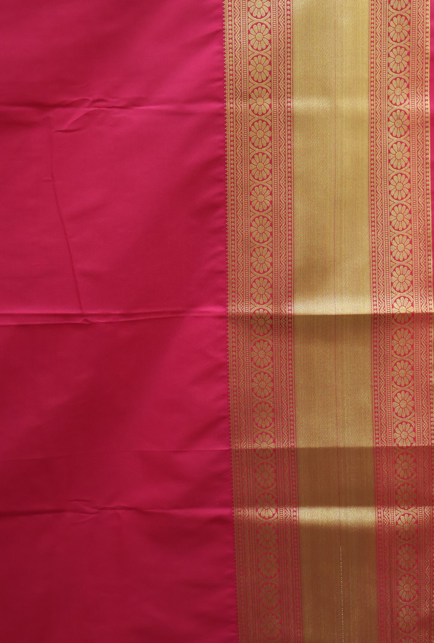 Semi Kanjivaram Silk Saree -Redish Pink Twin Peacock