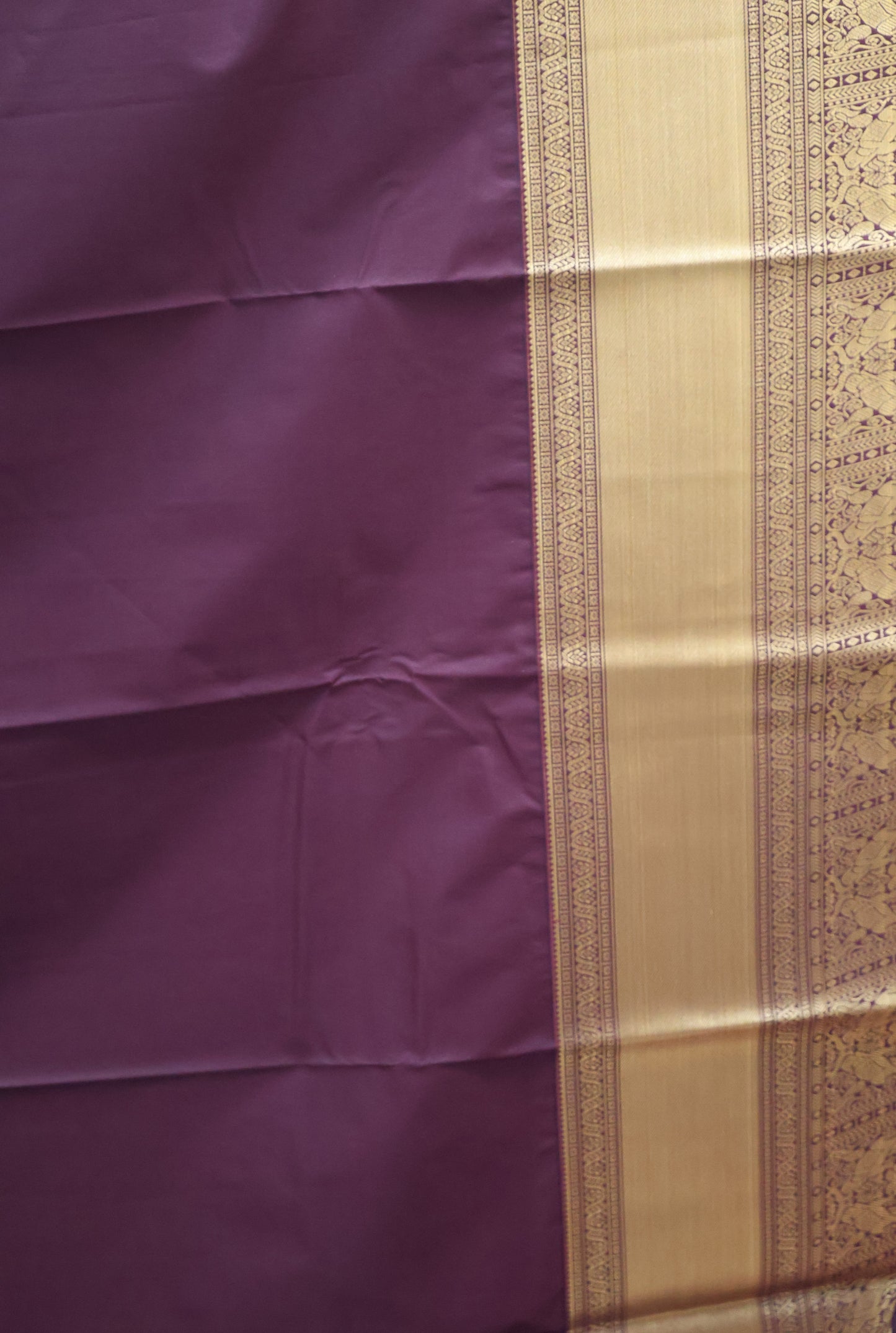 Semi Kanjivaram Silk Saree -Lavendar Twin Elephant
