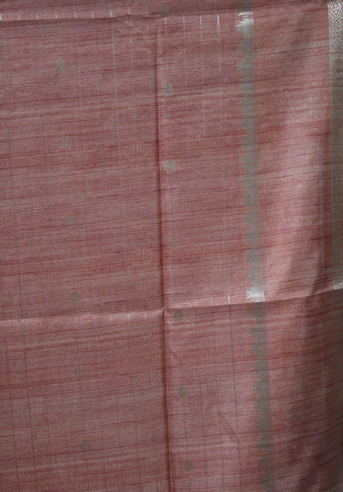 Semi Tussar Saree-Pink Maharaja Print