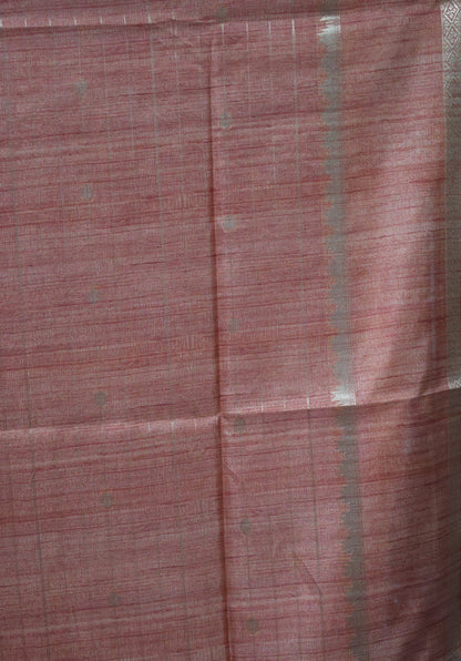 Semi Tussar Saree-Pink Maharaja Print