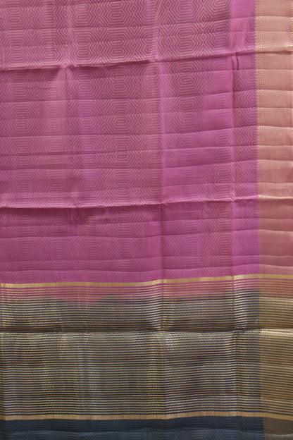 Semi Tussar Saree-Purple Green Muted Body Print