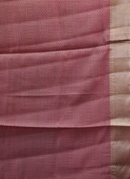 Semi Tussar Saree-Pale Orange Muted Body Print