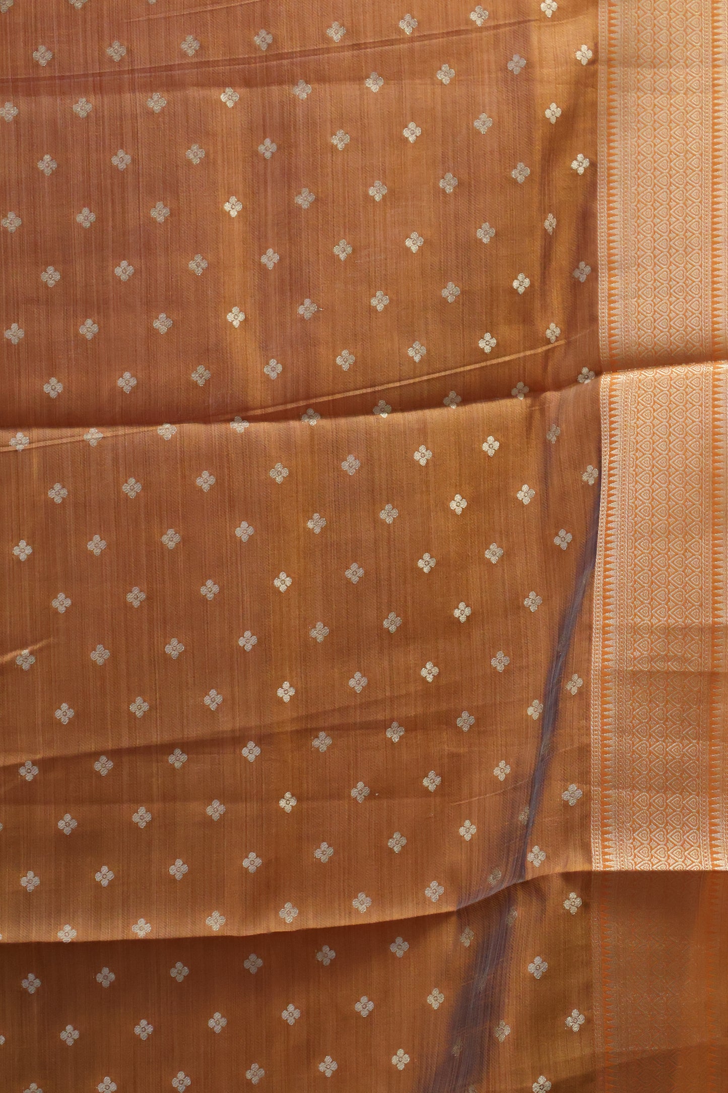Semi Tussar Saree-Maroon Dual Square Pattern