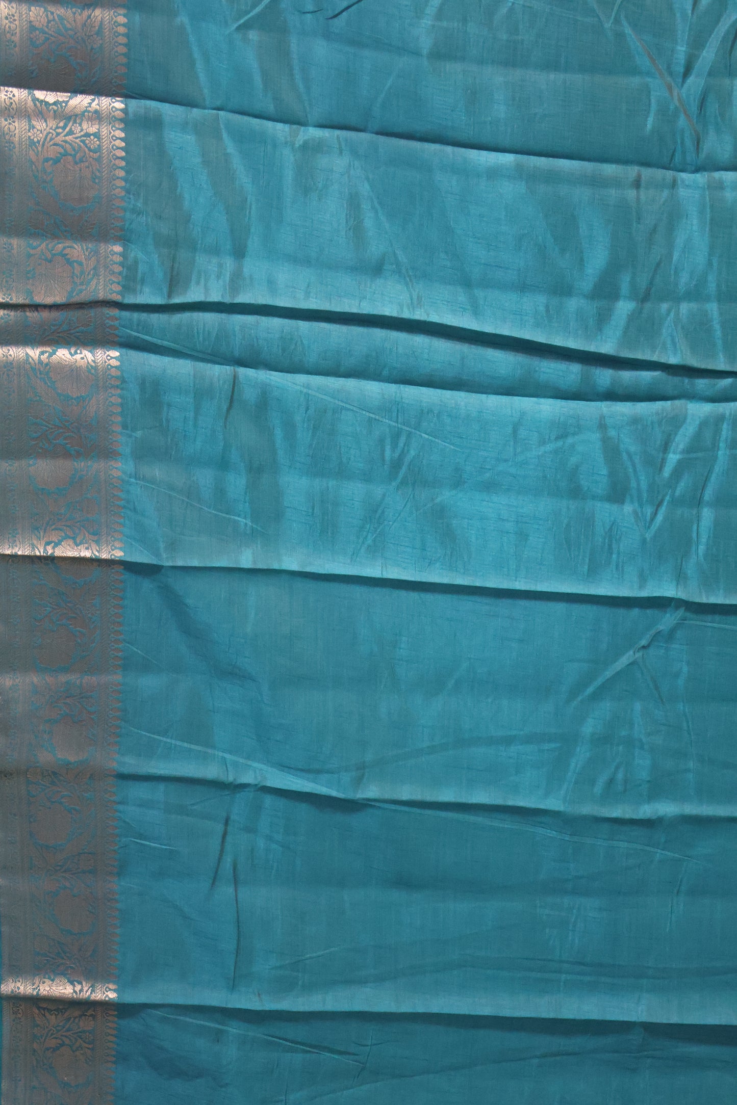 Semi Tussar Saree-Peacock Big Flower Border