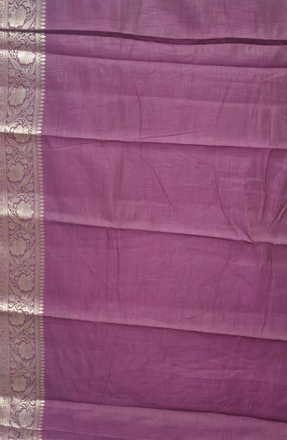 Semi Tussar Saree-Wine Big Flower Border