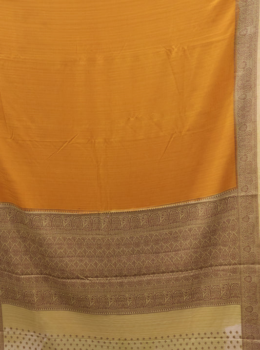 Banarasi Georgette Saree - Manag Border-Yellow