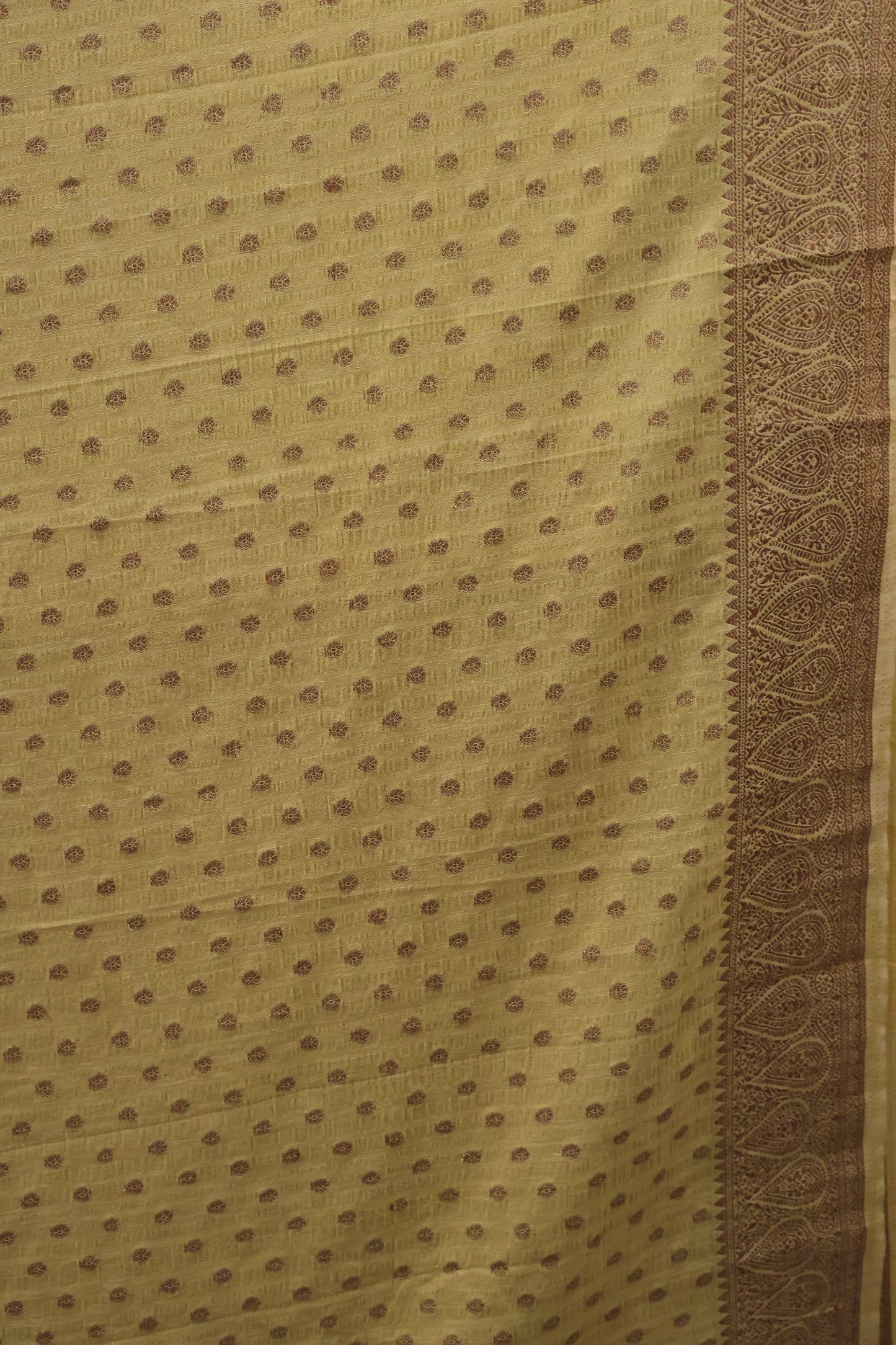 Banarasi Georgette Saree -Thilagam Border-Yellow