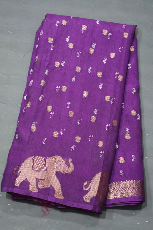 Mango Silk- Purple Elephant Butta
