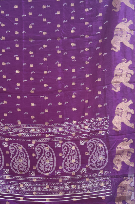 Mango Silk- Purple Elephant Butta