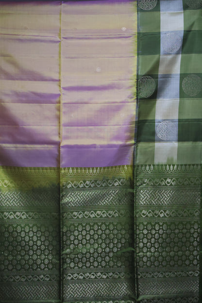 Pure Kanjivaram Saree - Sandal Checks