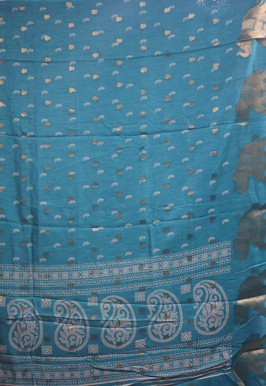 Mango Silk- Ramar Blue Elephant Butta