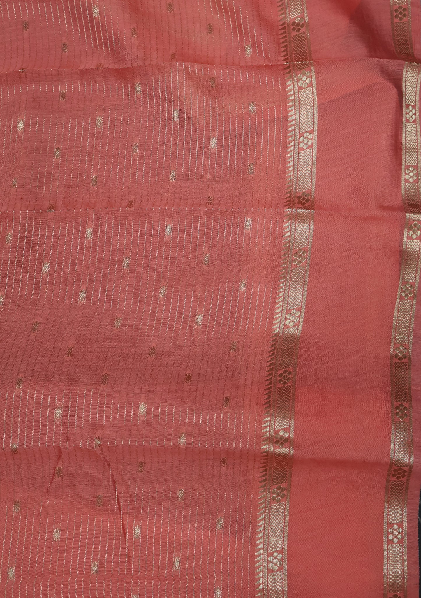 Viscose Saree- Red Zari Lines Buta